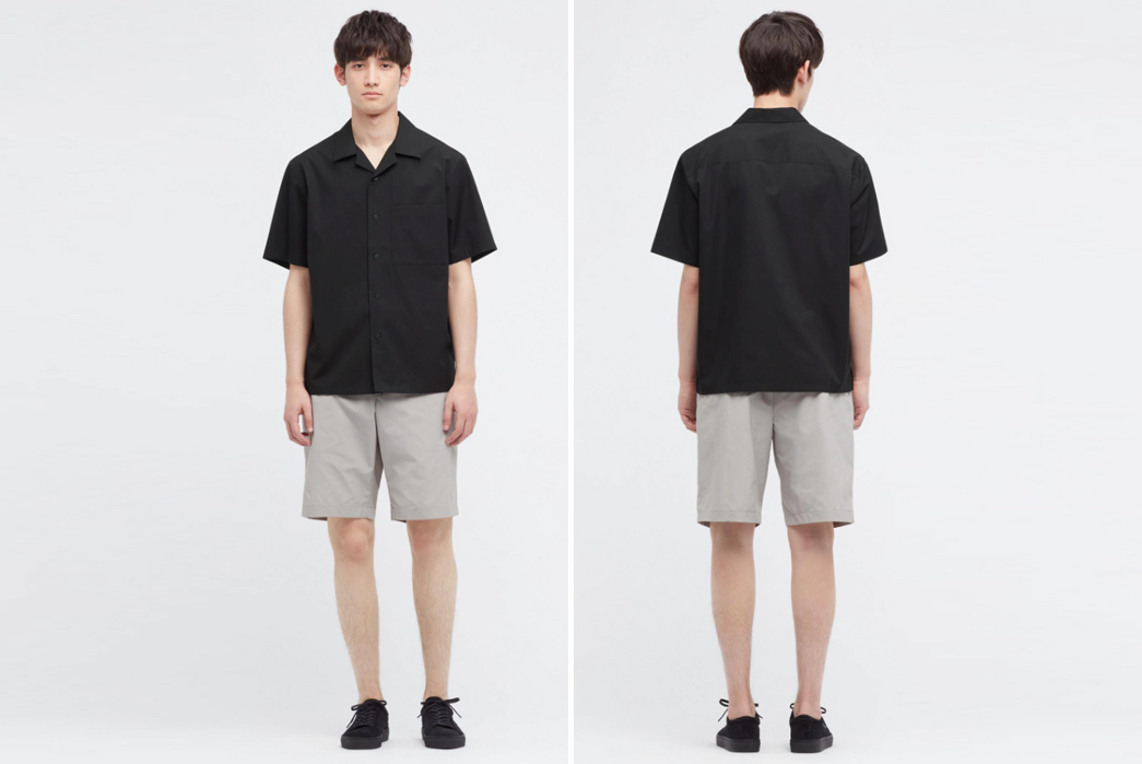 Short-Sleeved-Camp-Collar-Shirts---Five-Plus-One-4)-Uniqlo-x-Theory-Open-Collar-Short-Sleeve-Shirt