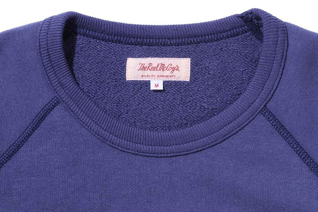 The-Real-McCoy's'-Military-S-S-Sweatshirt-front-collar