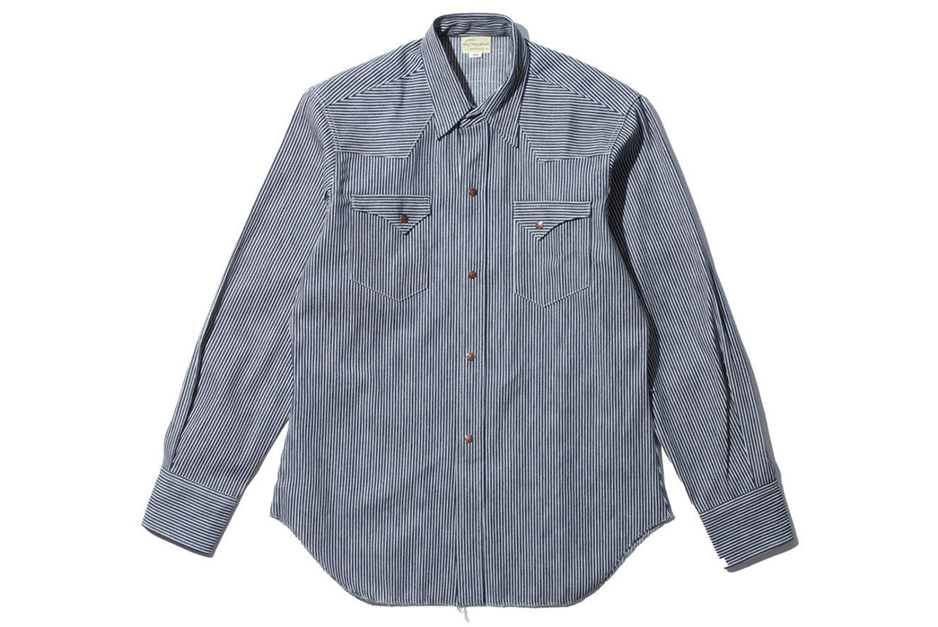 Warehouse-&-Co.-Drops-Hickory-Stripe-Western-Shirt-front