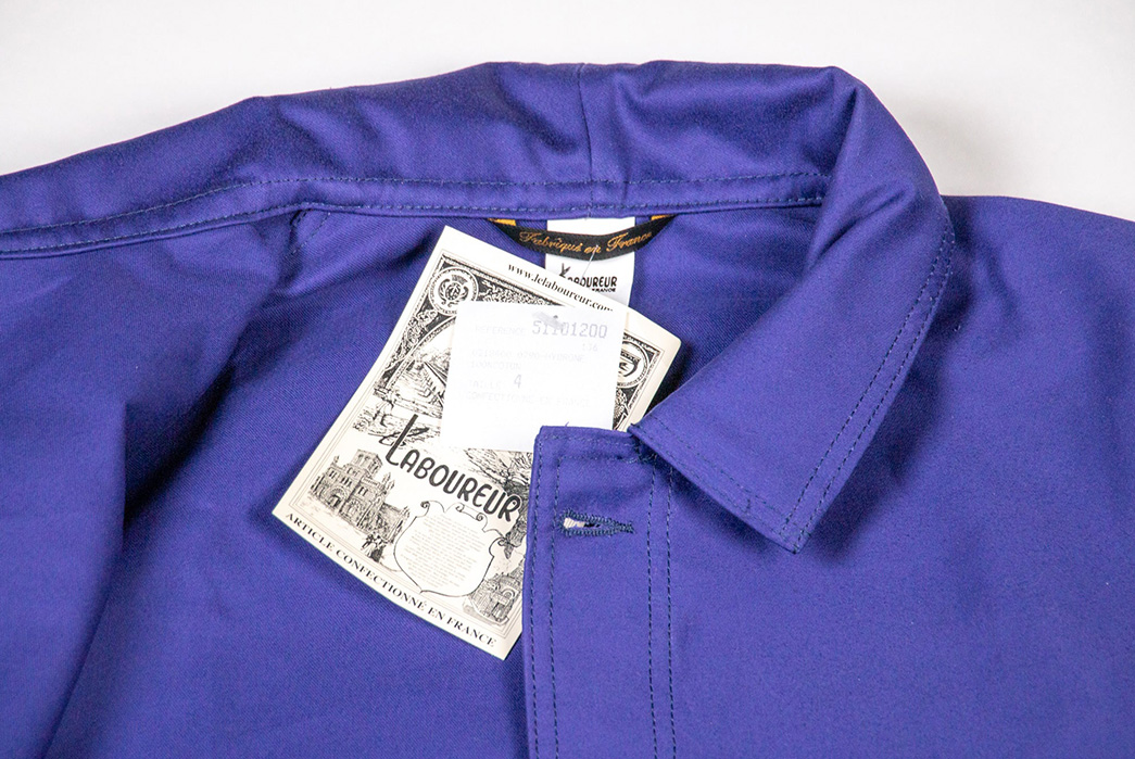 We-Restocked-The-Le-Laboureur-Veston-Jacket-In-Hydrone-Blue-front-open-collar