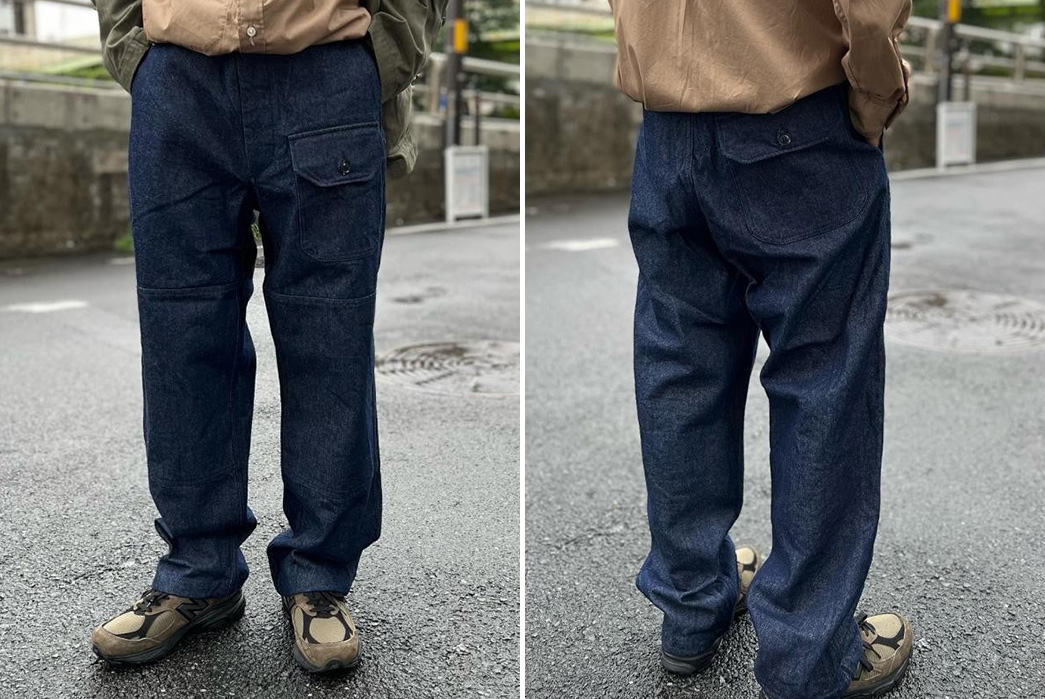 Engineered-Garments-Made-Its-Deck-Pant-In-12-Oz.-Denim-model-front-back