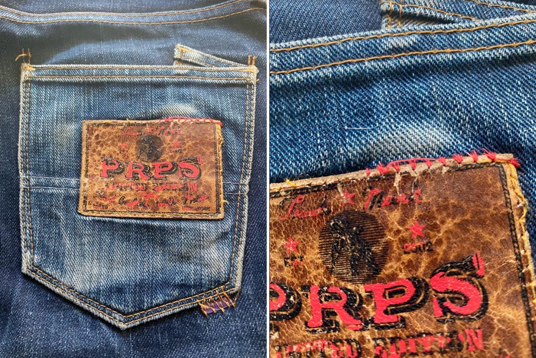 Fade-Friday---PRPS-Barcuda-4-Panel-(2-Years,-4-Washes,-1-Soak)-back-top-leather-patch