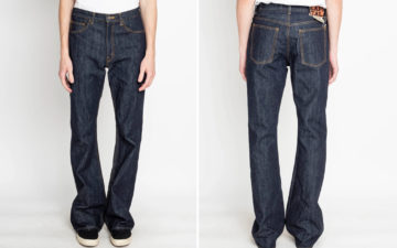 Kapital-Keeps-The-Flare-Train-Rolling-With-Its-14-Oz.-Denim-5P-RAT-Flare-Pants-model-fronts-back