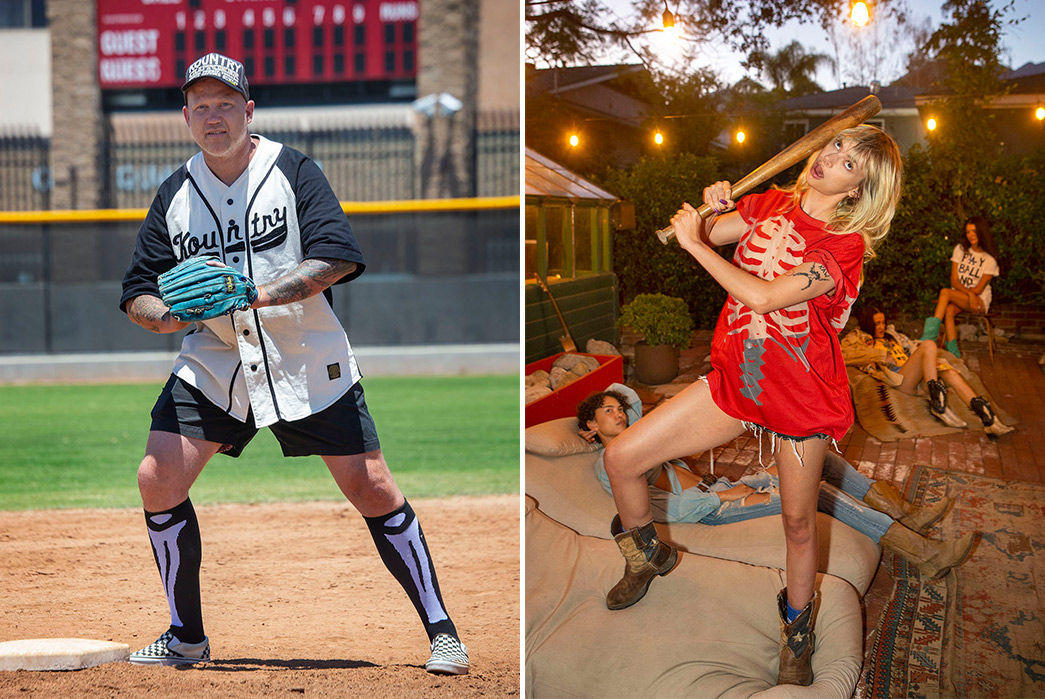 Eric-Kvatek-Creates-'Hippie-Baseball'-Teams-For-Latest-Kapital-Kountry-Shoot-male-and-female-players
