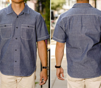 Freenote-Cloth's-Drayton-Chambray-Is-Inspired-By-Military-Shirting-model-front-back