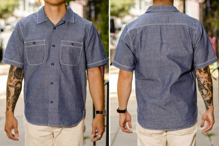 Freenote-Cloth's-Drayton-Chambray-Is-Inspired-By-Military-Shirting-model-front-back