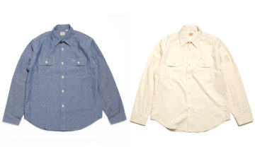 Hinoya-Restocked-Sugar-Cane's-Quintessential-Chambray-Shirt-fronts-blue-and- light yellow
