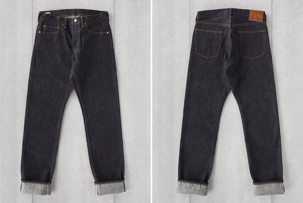Momotaro's-18-oz.-0605-18-Natural-Tapered-Is-a-Jean-For-The-Thunder-Thigh-Kings-front-back