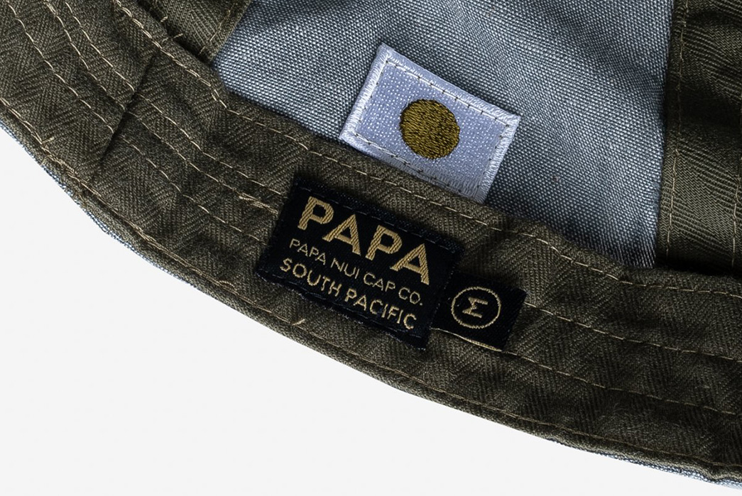 Papa-Nui's-Beach-Head-Cap-Is-Made-From-Gorgeous-Sea-Green-Chambray-inside-label