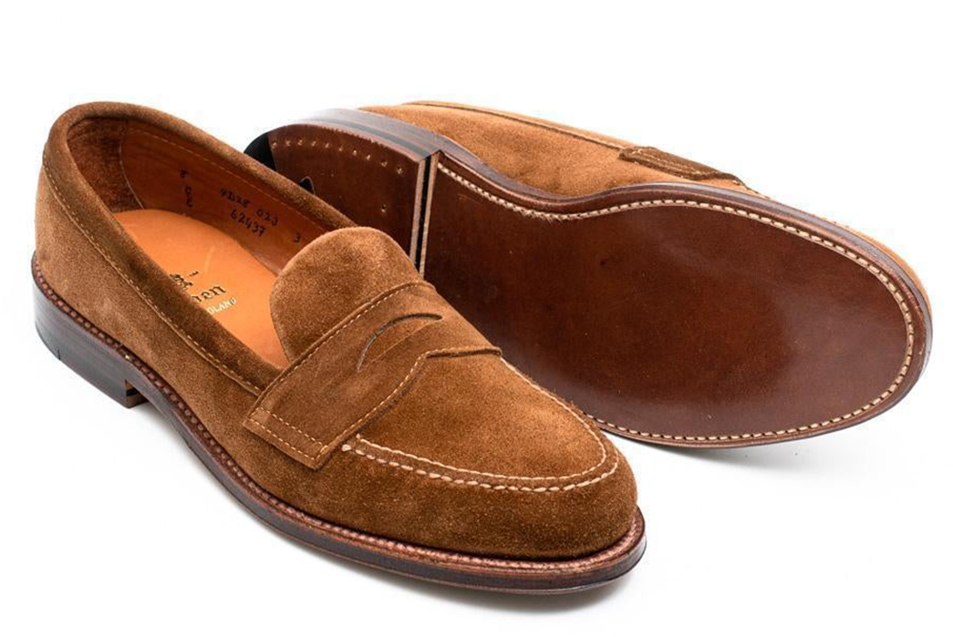 Penny-Loafers---Five-Plus-One-4)-Alden-Unlined-Penny-Loafer-in-Snuff-Suede