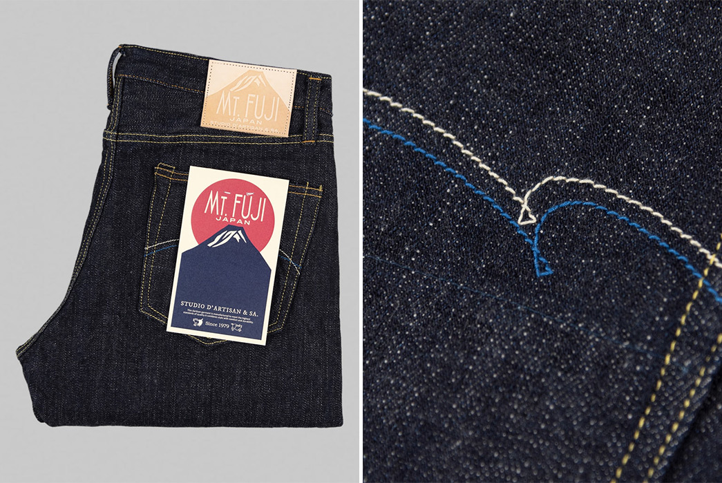 Reach-New-Selvedge-Peaks-With-Studio-D'Artisan's-D1838-Mount-Fuji-Jeans-folded-and-seams