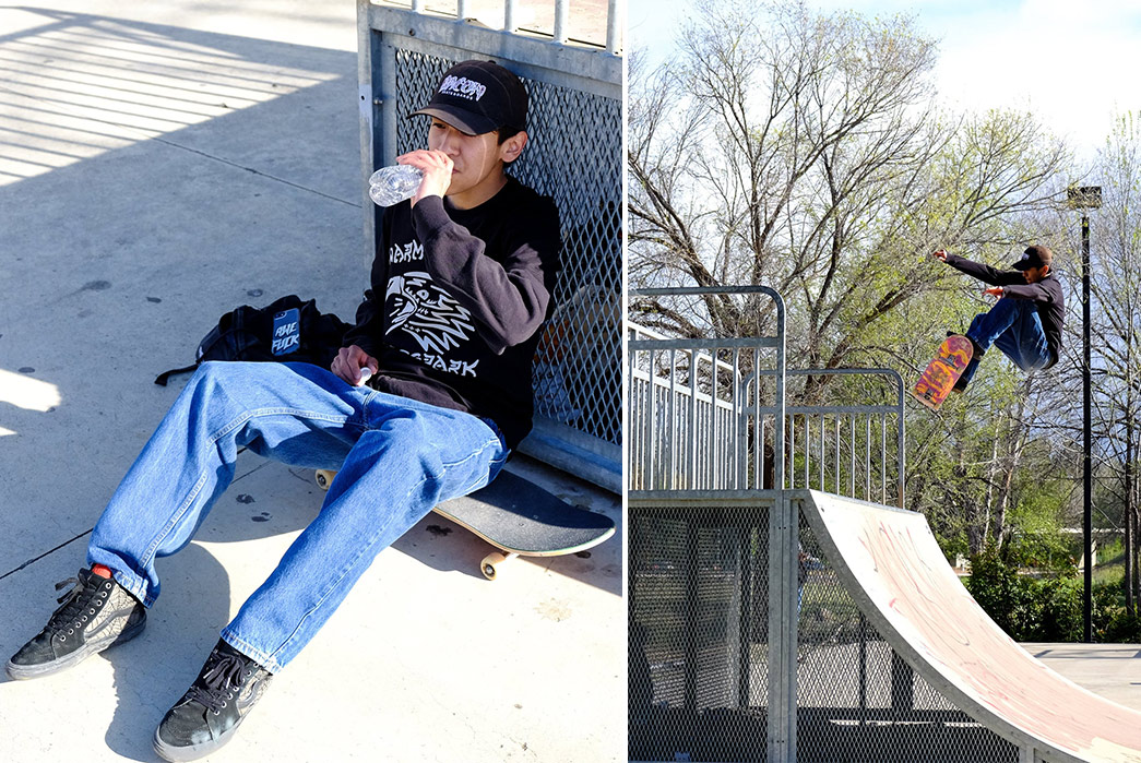Support-The-Skatepark-Project-With-Ginew's-Warm-Springs-Skate-Park-Tee-model-on-skate