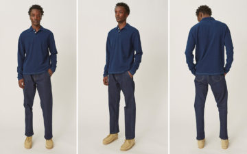 This-Corridor-NYC-Polo-Is-The-Ultimate-Indigo-Infused-Smart-Casual-Essential-model-front-side-back