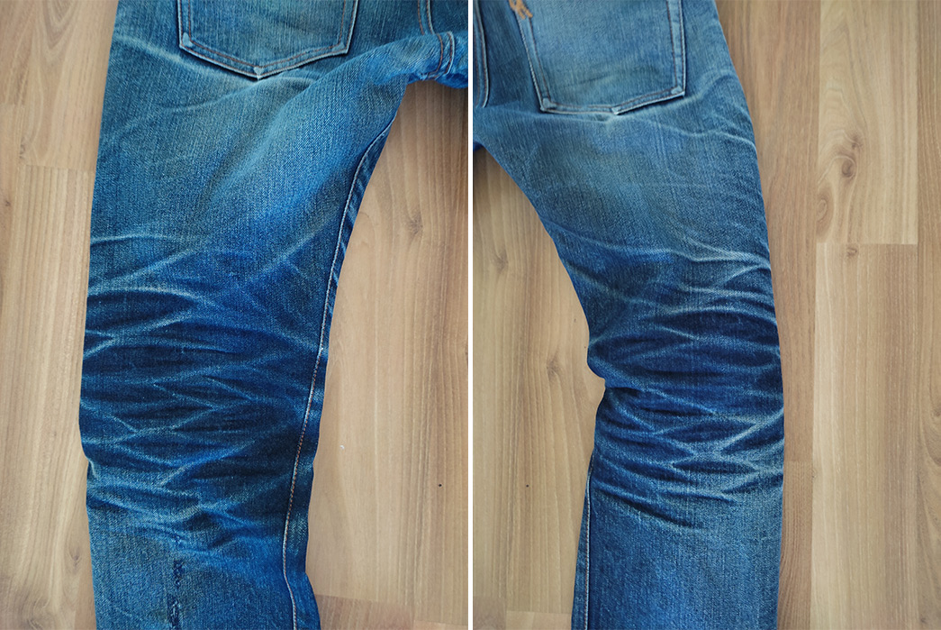 Fade-Friday---Route-Blue-Jeans-Unknown-Model-(5.5-Years,-1-Wash,-3-Soaks)-back-leg-left-and-right