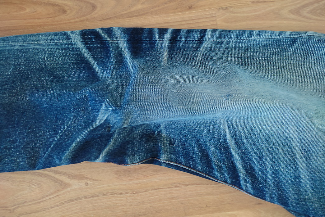 Fade-Friday---Route-Blue-Jeans-Unknown-Model-(5.5-Years,-1-Wash,-3-Soaks)-front-right-leg