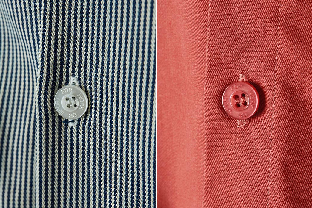 Matty-Matheson's-Cooking-Up-Fresh-Workwear-With-Rosa-Rugosa-grey-and-red-buttons