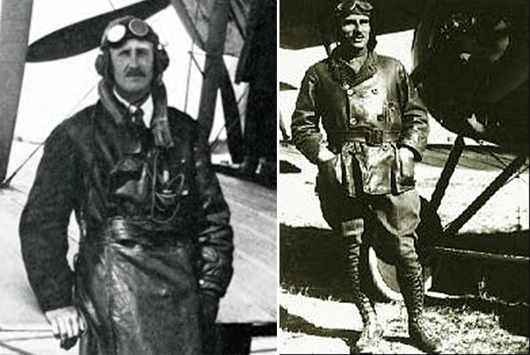 Moments-In-Time---The-Barnstormer-Jacket-Pilots-in-long-belted-leather-jackets-in-the-1920s,-via-Headwind-Mfg.