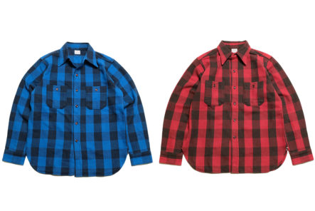 Warehouse-&-Co.-Dropped-Two-Archetypal-Buffalo-Check-Shirts-For-Fall-blue-and-red-fronts