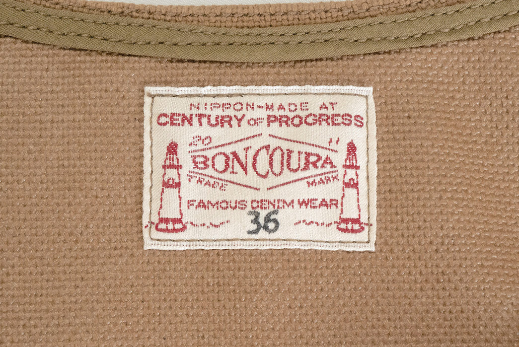 Boncoura-Collabed-With-Corlection-For-Heavyweight-Duck-Canvas-Vest-inside-label