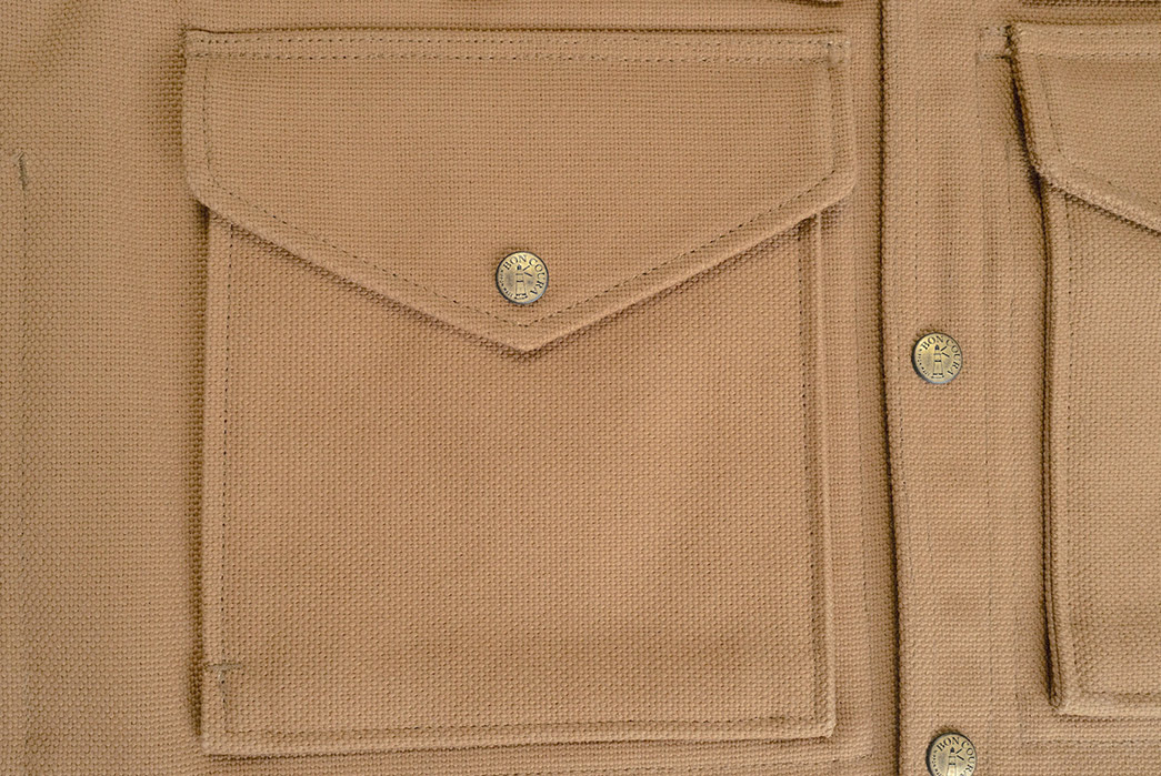 Boncoura-Collabed-With-Corlection-For-Heavyweight-Duck-Canvas-Vest-pocket-and-buttons