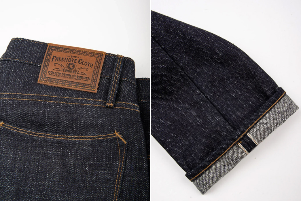 Freenote-Cloth-Renders-Its-Portola-Jean-In-17-oz.-Japanese-Indigo-Slub-Denim-back-leather-patch-and-leg-selvedge