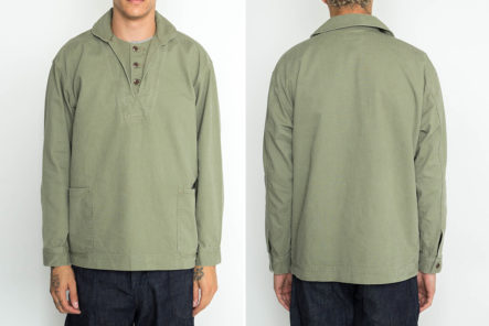 Fullcount-Renders-USN-Pullover-Jacket-In-Vat-Dyed-Herringbone-Twill-model-front-back