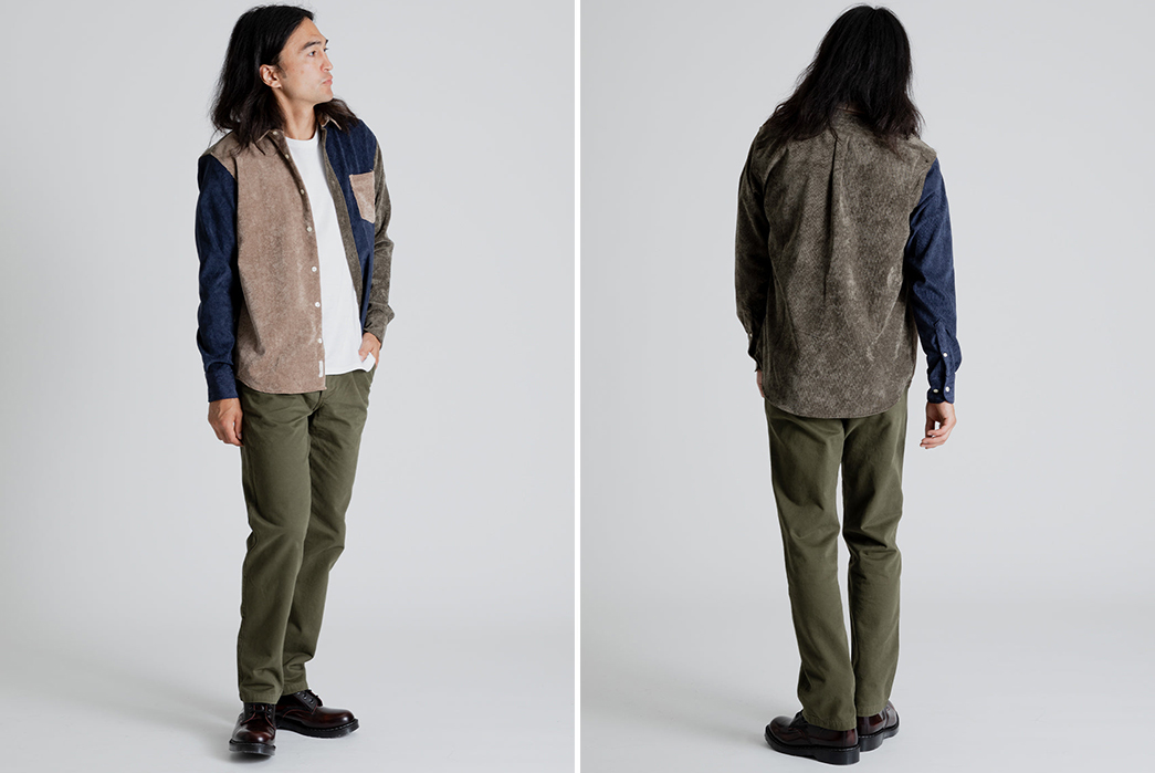 Go-To-Ground-With-Foret's-Latest-Corduroy-Shirt-model-front-back