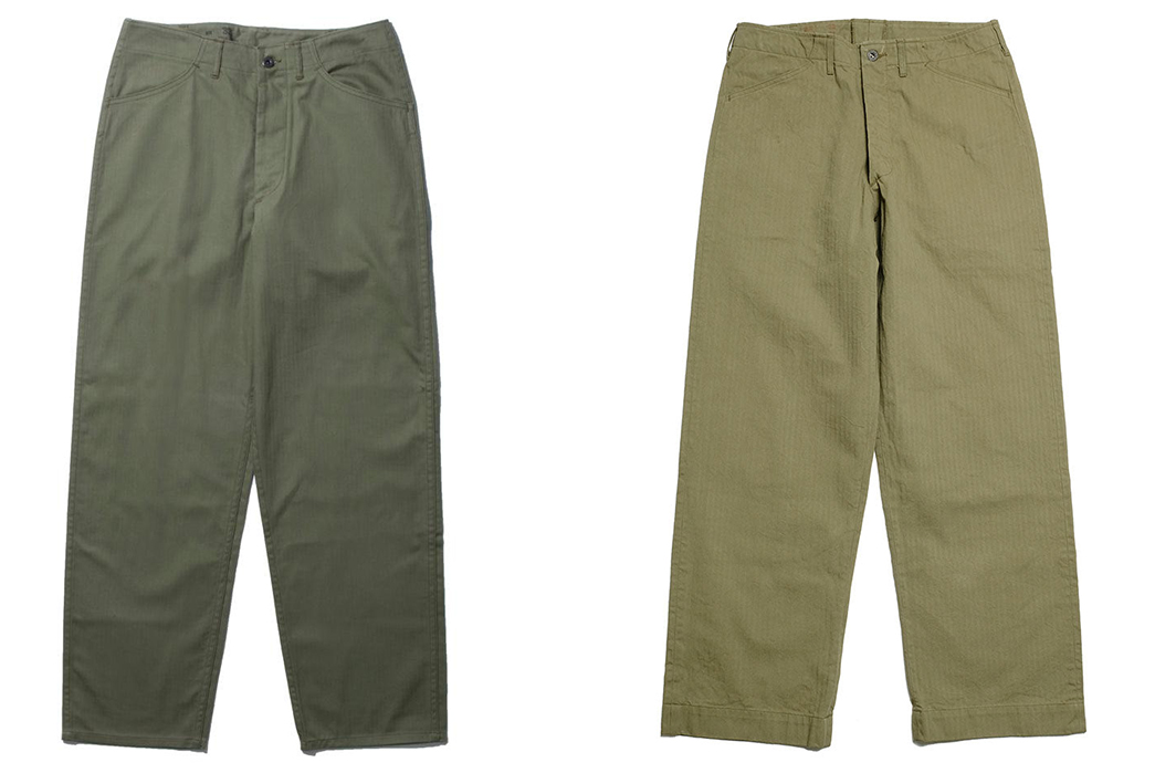 How-To-Shop-7-Real-McCoy's'-Styles-For-Less-The-Real-McCoy's-N-3-Utility-Trousers-(left)-$275-at-Clutch-Cafe,-vs.-Buzz-Rickson's-N-3-Utility-Trousers-(right)-$166-from-Hinoya