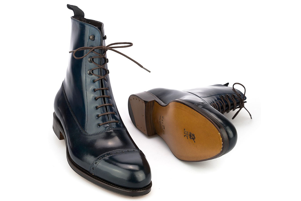 Navy-Leather-Boots---Five-Plus-One-3)-Carmina-Balmoral-Boots-in-Navy-Cordovan