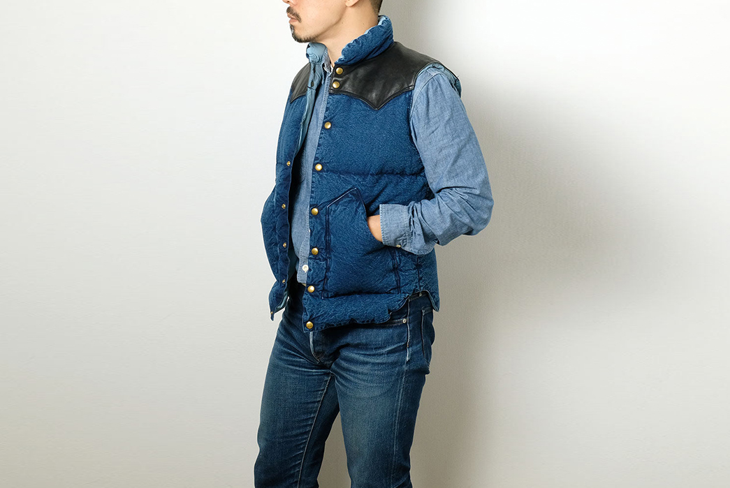 Warehouse & Rocky Mountain Featherbed Made a Fadeable Down Vest