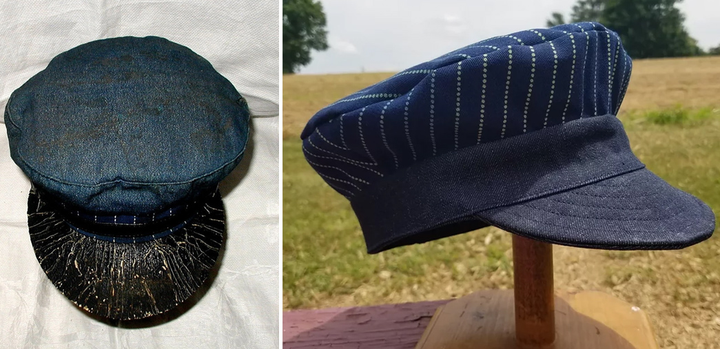 Beyond-The-Tracks---How-American-Railroading-Impacted-American-Workwear-Pt.-1-A-typical-railroad-uniform-hat-of-ca.-1900--this-one-was-made-by-Carhartt-and-appears-to-have-a-Wabash-Stripe-accent