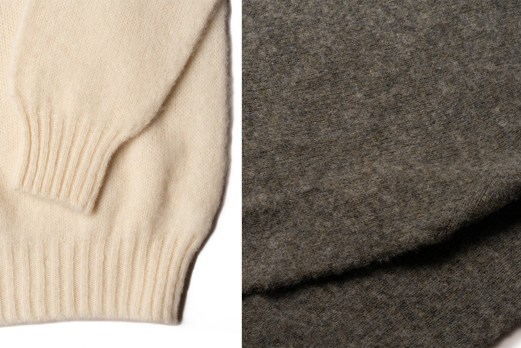 Clutch-Cafe-Collabs-With-Malloch's-Knitwear-To-Create-Quartet-Of-Brushed-Shetland-Sweaters-beige-and-light-brown-detailed