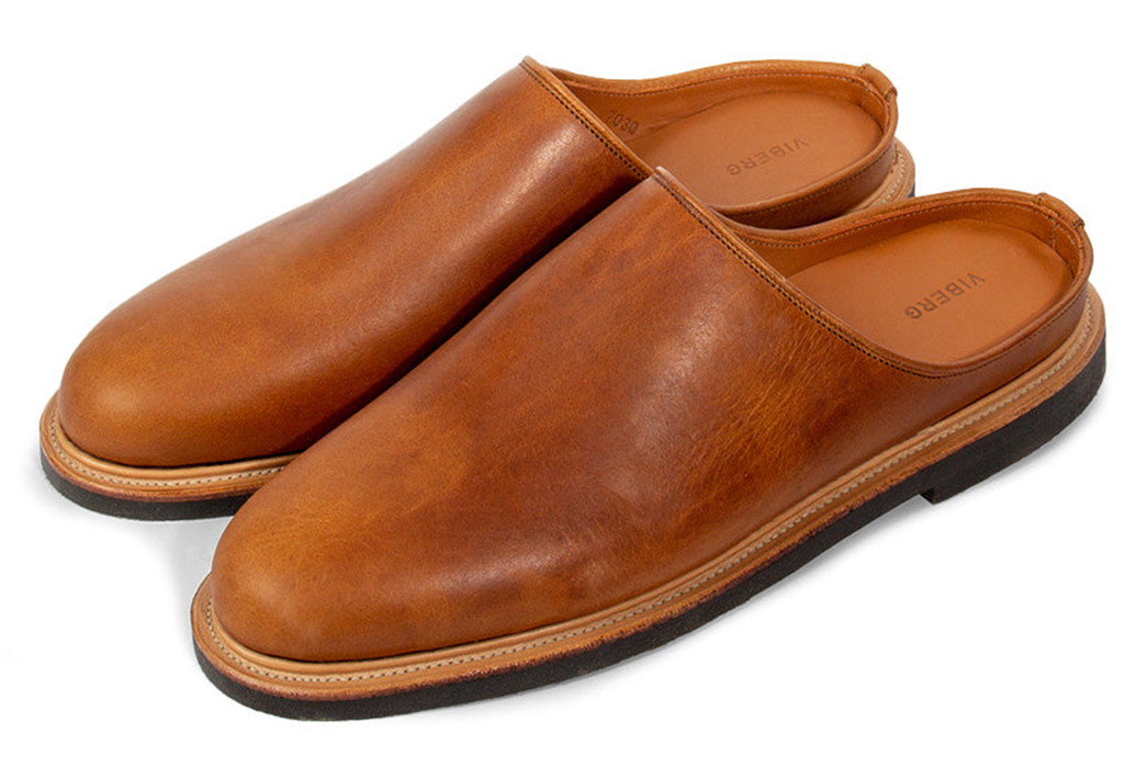 Slip-On-Leather-Slippers---Five-Plus-One 1) Viberg: Mule - Noix Eco Grain