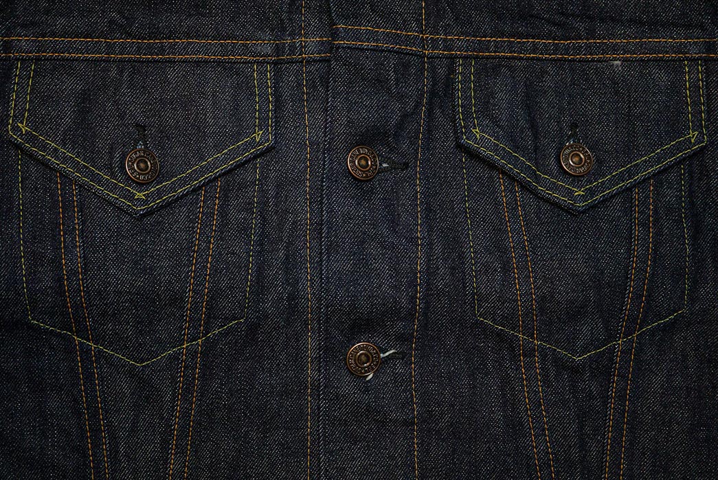 The-Sugar-Cane-1962-Denim-Jacket-Is-a-Repro-Of-The-Very-First-Type-III-front-pockets-and-buttons