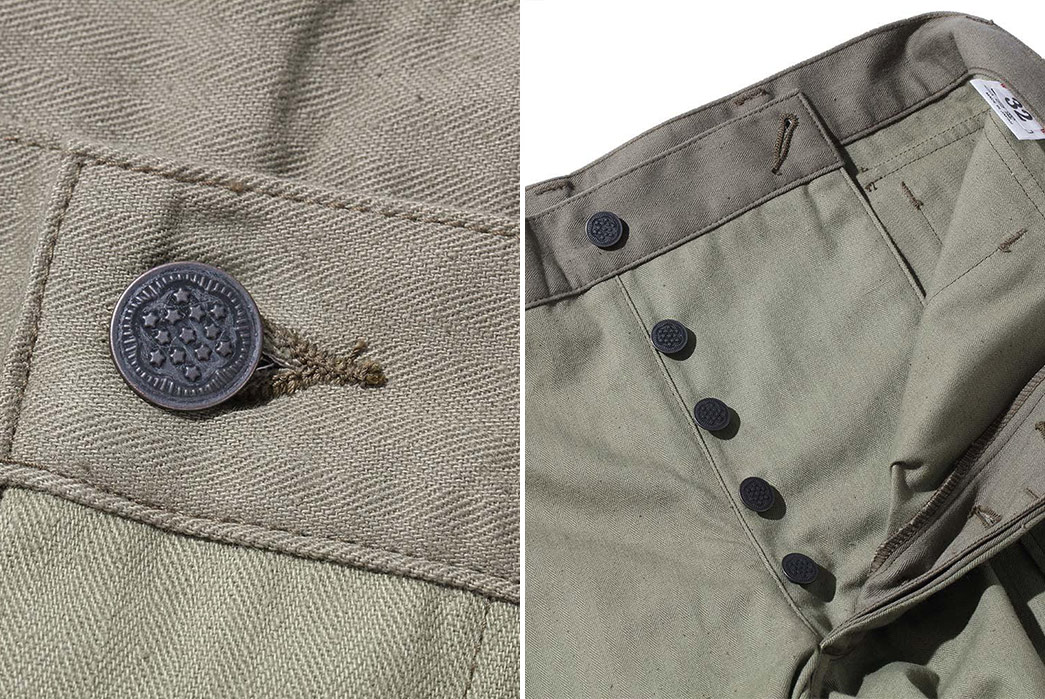 Warehouse-&-Co.'s-U.S.-Army-Pants-Are-Some-Of-The-Widest-HBT-Pants-Out-button-and-front-open-buttons