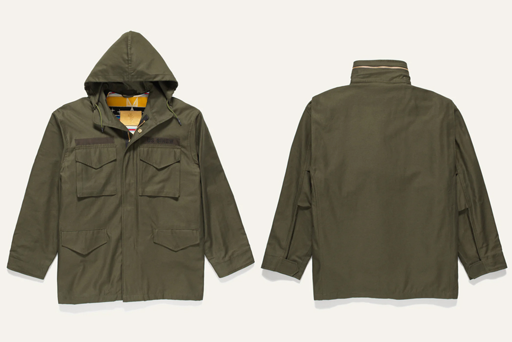 Ginew's-Field-Coat-Is-Two-Jackets-In-One-front-back-hood
