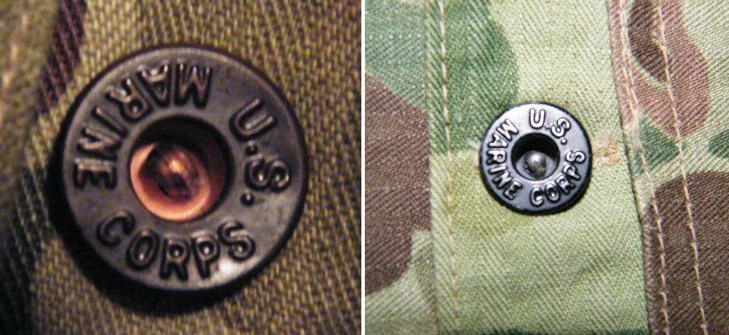 Pacific-War-USCM-Uniforms---Monkey-Pants,-Frogskin,-&-HBT-Galore-P44-button-variations-via-Doyler-on-the-U.S.-Militaria-Forum