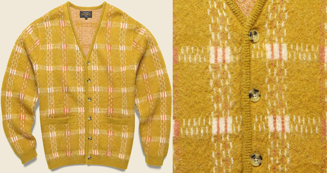 The-Heddels-Sweater-Guide-2022-Beams-Plus-Check-Pattern-Mohair-Cardigan