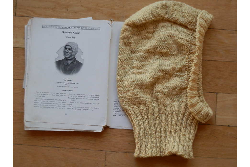 The-History-Of-Winter-Workwear-Hats-A-1915-knitting-book-with-a-finished-Uhlan-cap.-Image-via-Anna-Schumacker-Ravelry.