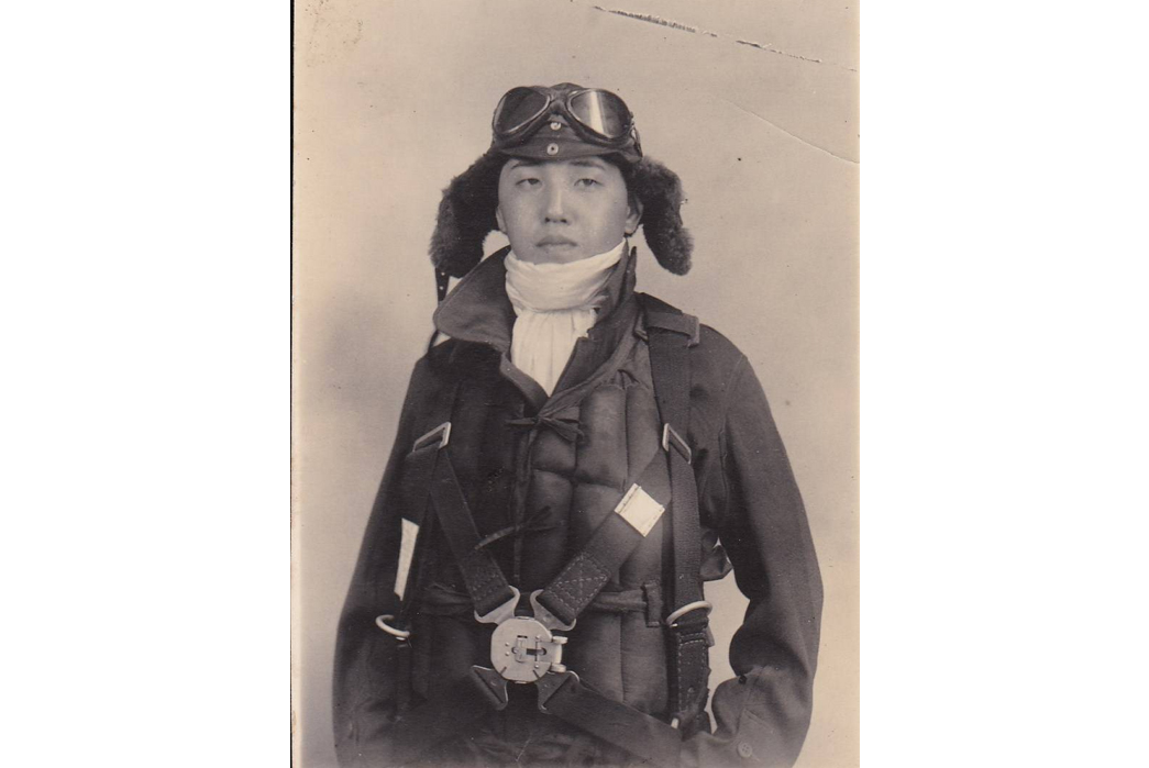 The-History-Of-Winter-Workwear-Hats-Japanese-pilot-Kazuo-Odachi-stands-for-a-portrait-in-a-classic-aviator's-hat-during-World-War-II.-Image-via-Japan-Times.