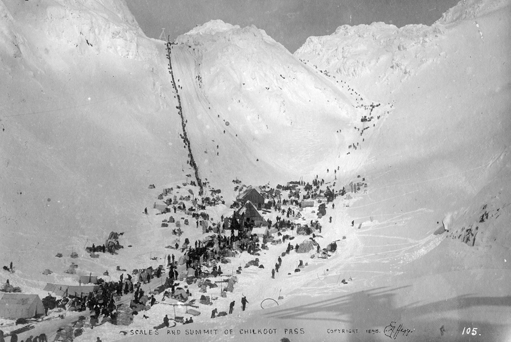 The-History-Of-Winter-Workwear-Hats-The-Golden-Staircase-over-Chilkoot-Pass,-Alaska.-Image-via-National-Park-Service.