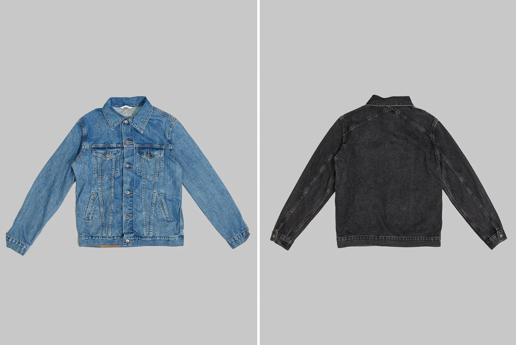 3sixteen-Drops-Its-'Type-3s'-Trucker-Jacket-In-Two-Washed-Selvedge-Denims-front-blue-and-back-black