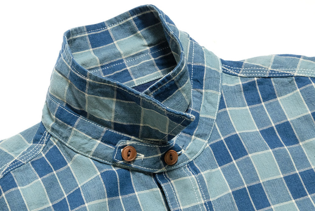 Burgus-Plus'-Indigo-Plaid-Work-Shirt-is-Full-of-Details-and-Fading-Potential-front-collar-up