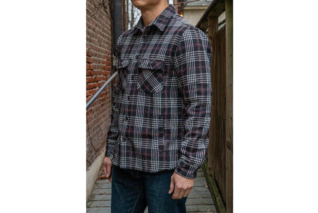 This-Edition-of-Freenote-Cloth's-Alta-Plaid-Overshirt-is-Particularly-Rugged-model-front-side