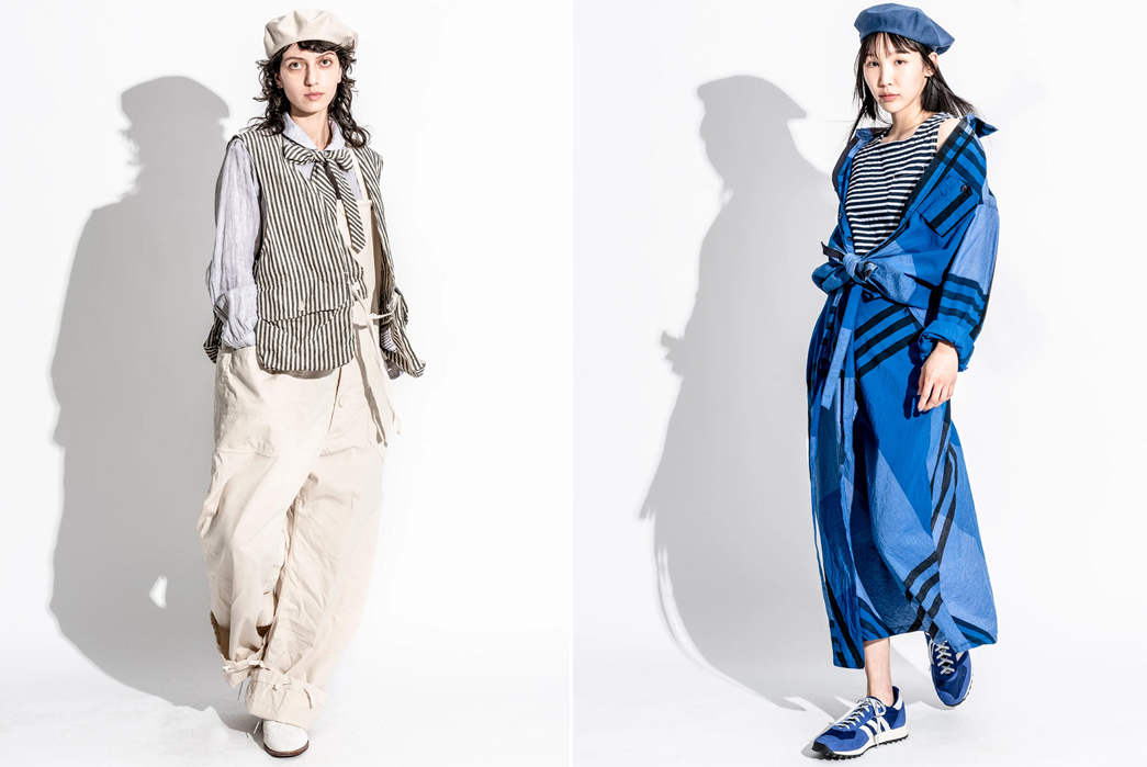 Engineered-Garments-SS23-Lookbook-is-Full-of-Patterned-Style-Inspiration-female-in-light-and-in-blue