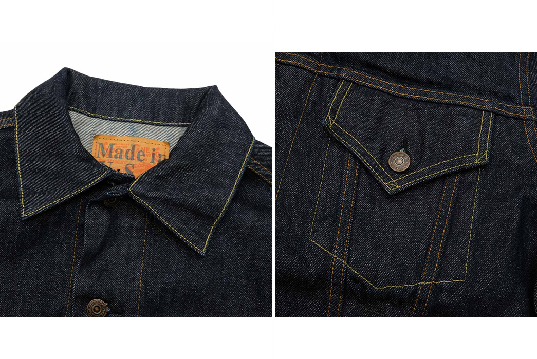 Sugar-Cane-Renders-Two-Archetypal-1960s-Silhouettes-in-N.O.S.-Cone-Mills-Selvedge-Denim-collar-and-pocket