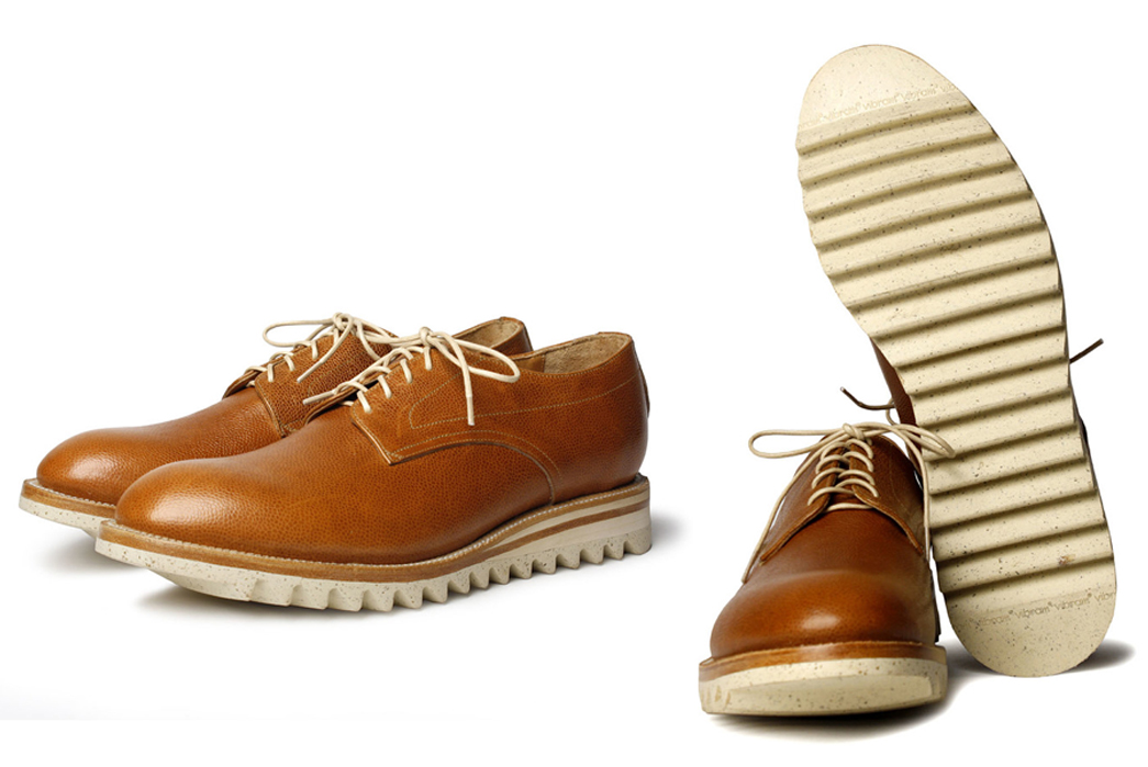 Wedge-Soled-Leather-Derbies---Five-Plus-One-Plus-One---Yuketen-Ripple-Sole-Derby
