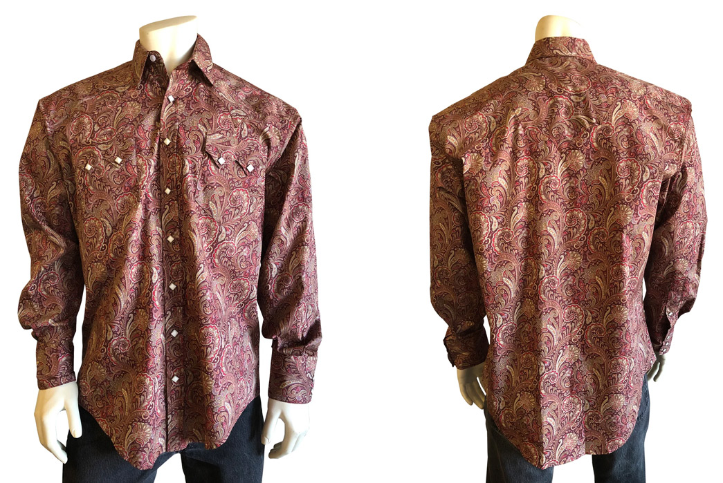 Working-Titles---Almost-Famous-Men's-Ornate-Paisley-Print-Western-Shirt,-$122-from-Rockmount.