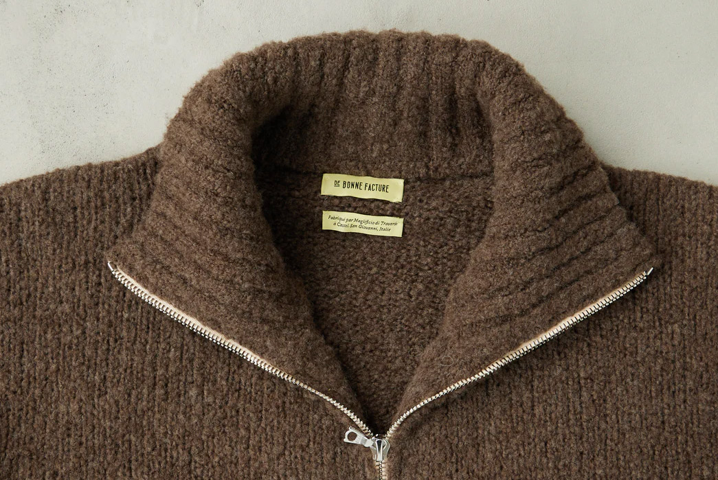 De-Bonne-Facture-Produces-Zip-Sweater-in-Organic-Virgin-Wool-Boucle-Front-zipper