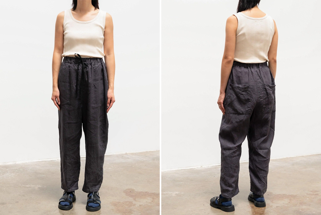 Drawstring-Linen-Pants---Five-Plus-One-4)-Ichi-Antiquites-Linen-Drawstring-Pants---Charcoal